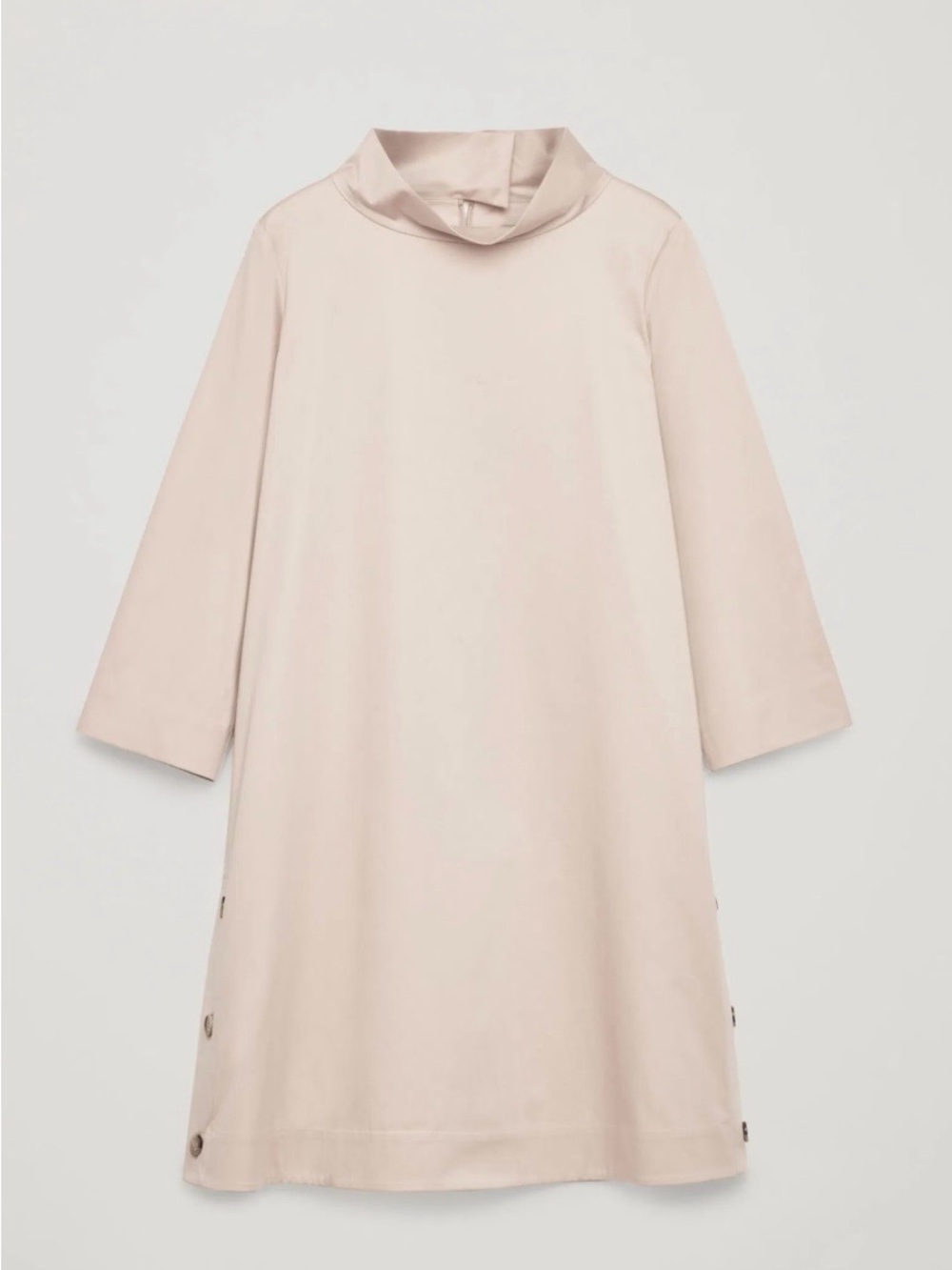 COS Pale Pink A-Line Shift Dress with Button Side Detail